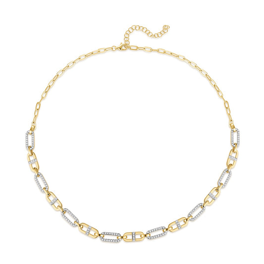 Carel 18K Diamond Paperclip Necklace